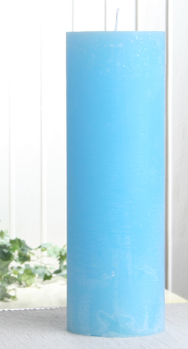 hellblau Rustik-Stumpenkerze 10 x 7 cm /Ø