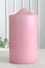 Vorteilspack: 6x Stumpenkerze, 15 x 8 cm Ø, Rosa