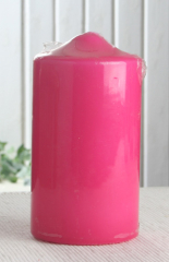 Vorteilspack: 6x Stumpenkerze, 15 x 8 cm Ø, Fuchsia - Pink