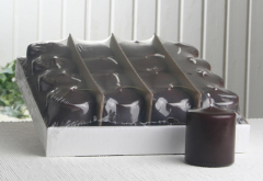 Sparpack: 16x Stumpenkerze 7 x 6 cm Ø, moccabraun