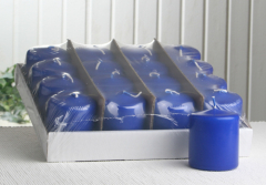 Sparpack: 16x Stumpenkerze 7 x 6 cm Ø, marineblau