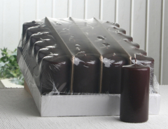 Sparpack: 24x Stumpenkerze 10 x 5 cm Ø, moccabraun