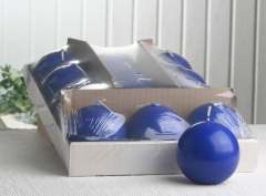 Sparpack: 12x Kugelkerze 7 cm Ø, marineblau