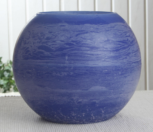Wachswindlicht, rund, ca. 20 cm Ø, blau