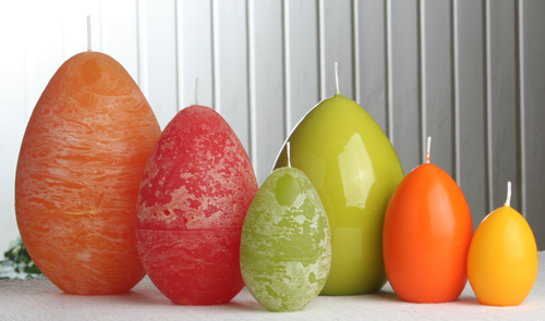 Eikerze, mittel, Größe 3, ca. 12 x 8 cm, zitronengelb