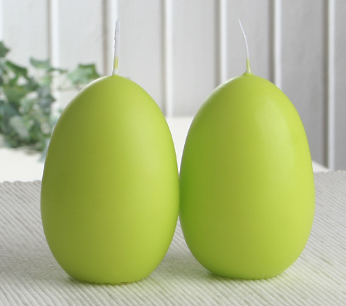 2er-Set Eikerze, mittel, Größe 2, ca. 9 x 6 cm, limonengrün
