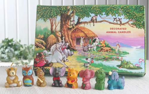 48er-Packung Mini-Geburtstagskerzen, Tiermotive "Streichelzoo"