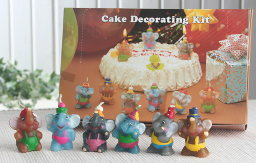 24er-Packung Mini-Geburtstagskerzen, Tiermotive "Elefantööös"