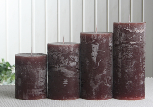 1-B-Ware: Rustik-Stumpen-Adventsset, mittel, 6 cm Ø, kaffeebraun