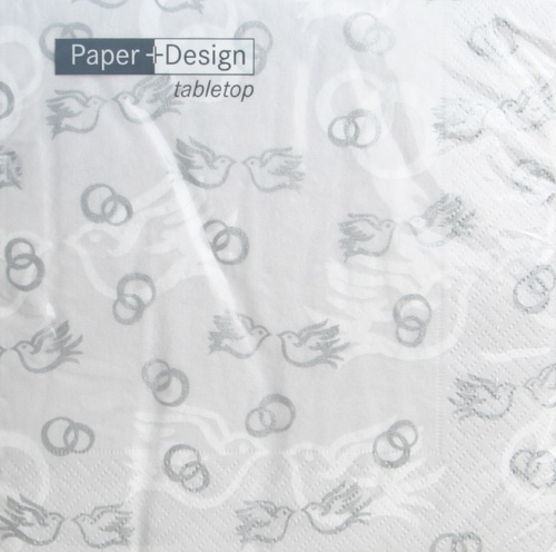 Serviette Classic Wedding, silber, Paper+Design