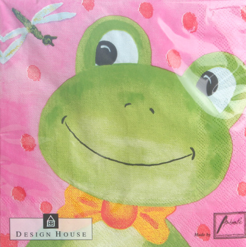 Serviette Frosch mit Libelle, Design House