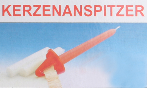 Kerzenanspitzer für Spitz- und Stabkerzen, rot