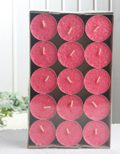 30er-Packung Stearin-Teelichter, rot, HOCH