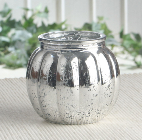 Glas-Windlicht Vintage-Look "Silvery Collection", ca. 7,5 Ø x 7,5 cm