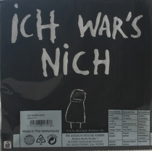 Serviette Ich wars nich, Design House