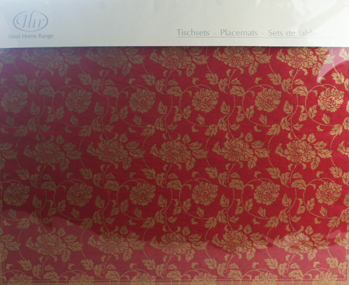 12er-Pack Papier-Tischset "Bloom Red Gold", 33 x 42 cm, IHR-Design