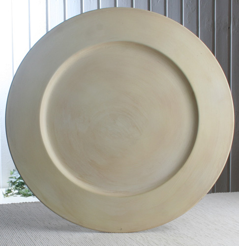 Dekoteller "Creme", groß, aus Metall, Ø ca. 35 cm
