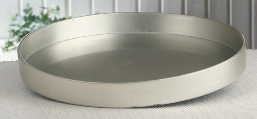 Dekotablett "Silber" mit Glasureffekt, Ø ca. 22 cm
