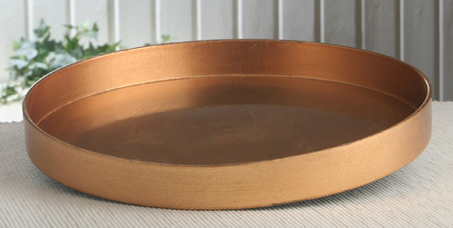 Dekotablett "Hellgold" mit Glasureffekt, Ø ca. 27 cm