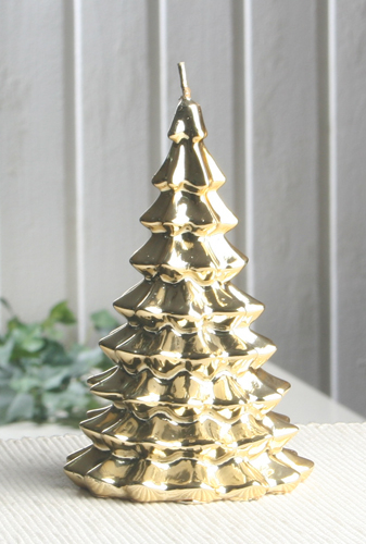 Motivkerze "Tannenbaum, Metallic-Effekt", groß, gold