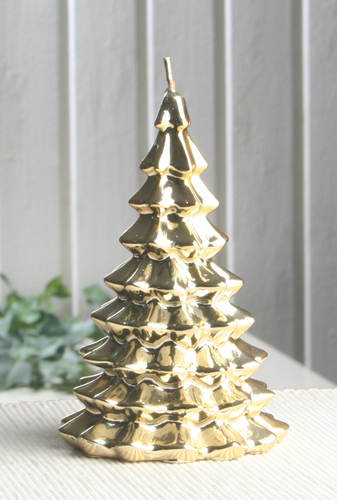 Motivkerze Tannenbaum, Metallic-Effekt, groß, gold