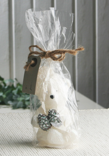 Motivkerze "Weißer Teddy"