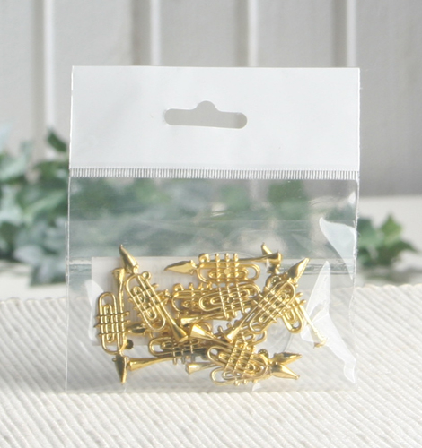 Streudeko "Trompete", gold, 12er-Pack
