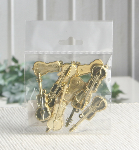 Streudeko "Geige", gold, 12er-Pack