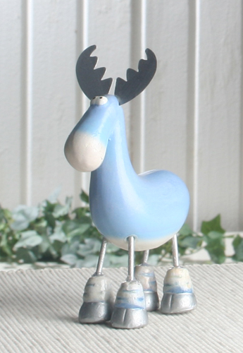 Elch "Rudi" mit Metallohren, mittel, Blau