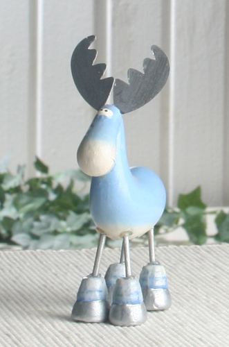 Elch "Rudi" mit Metallohren, klein, Blau