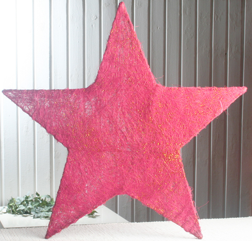 Hänger Sisalstern "Klein", ca. Ø 30 cm, rot