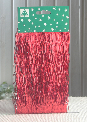 Lametta "Rot", geschweift, 500 Fäden