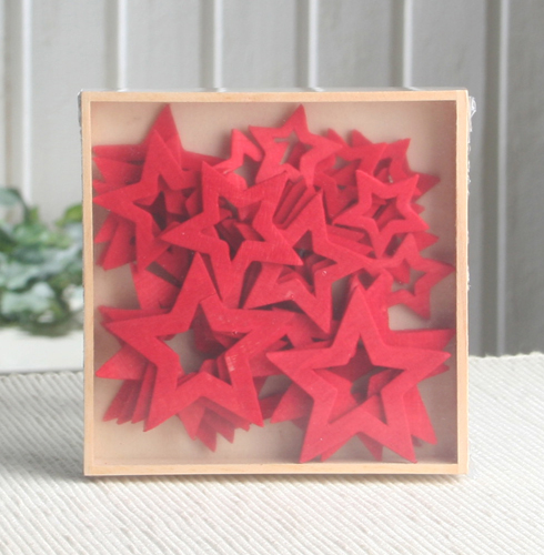 Holzsterne "Silhouette", 3-fach sortiert, rot/spitz