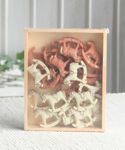 Deko "Schaukelpferdchen" mit Klebepunkten, 24 Stück