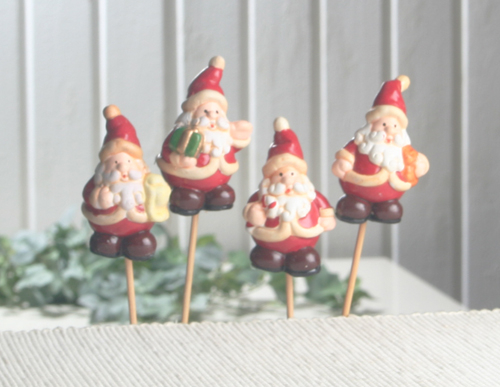 4er Set Dekostecker "Weihnachtsmänner"