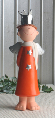 Keramik-Engel "Ben", stehend, orange