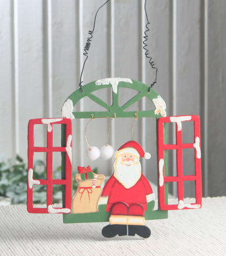 Deko-Hänger "Weihnachtsmann im Fenster"