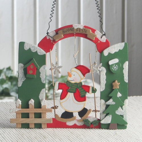 Deko-Hänger "Schneemann im Fenster"