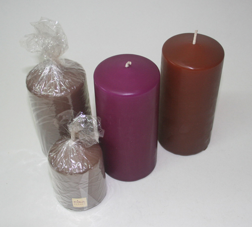 Posten 614: 1-B-Ware, 4 x Stumpenkerzen im 6 und 7 cm Ø, MIX