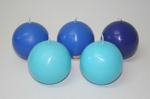 Posten 624: 1-B-Ware, 5 x Kugelkerzen 7 cm Ø, MIX