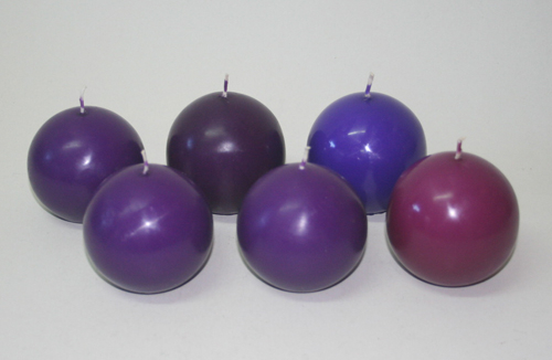 Posten 626: 1-B-Ware, 6 x Kugelkerzen 7 cm Ø, MIX