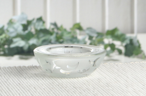 Glashalter für Teelichte "Ornamente", konische Form, weiß