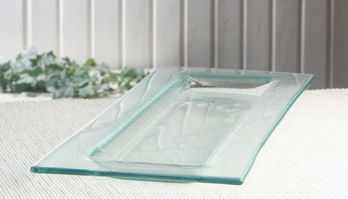 Längliches Glas-Tablett/-Platte "Units"