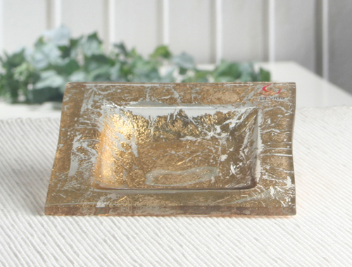 Glas-Schale "Units Gr. XS", gold, eckig