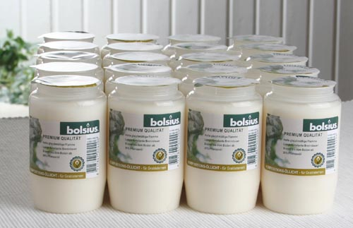 Sparpack: 20x Bolsius Kompositions-Öllicht Nr. 3, weiß
