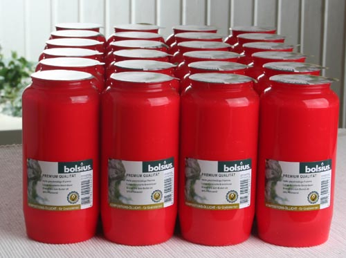 Sparpack: 24x Bolsius Kompositions-Öllicht Nr. 7, rot
