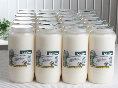 Sparpack: 24x Bolsius Kompositions-Öllicht Nr. 7, weiß