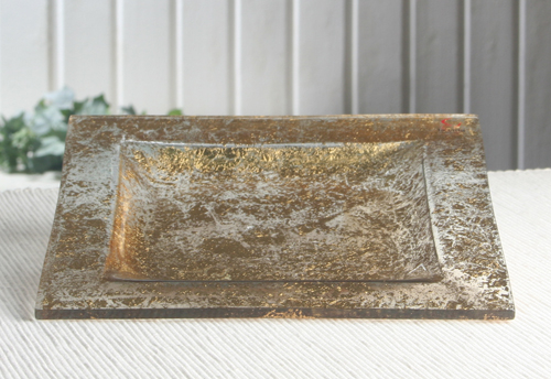 Glas-Schale "Units Gr. S", gold, eckig