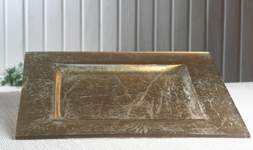 Glas-Schale "Units Gr. L", gold, eckig