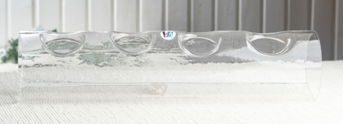 4er-Teelichthalter Tube/Röhre, RUND, Glas, ca. Länge 31,5 cm